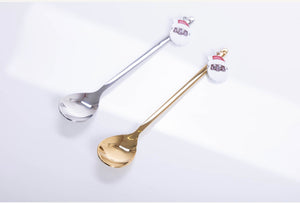 Dessert Spoons with Santa Pendant