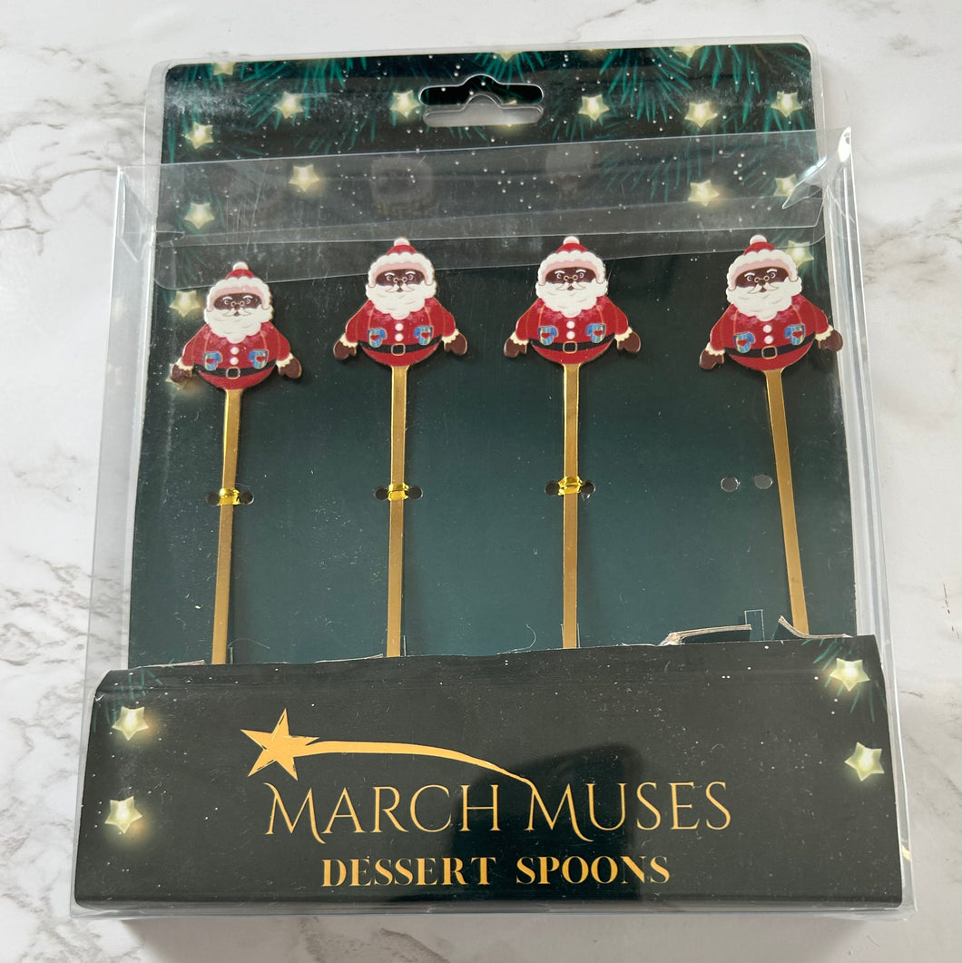 Dessert Spoons with Santa Pendant – March Muses