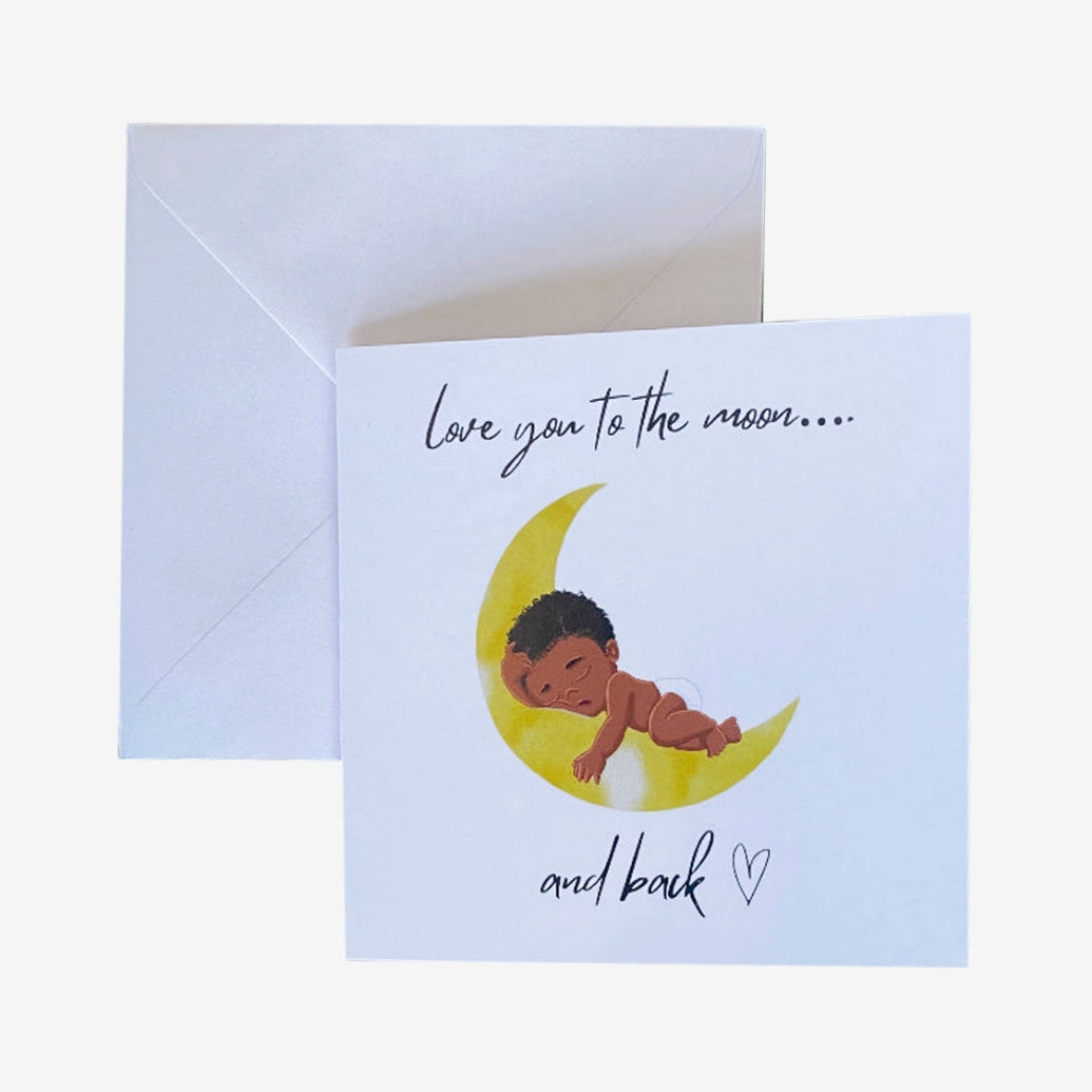 Moon Baby Greeting Card