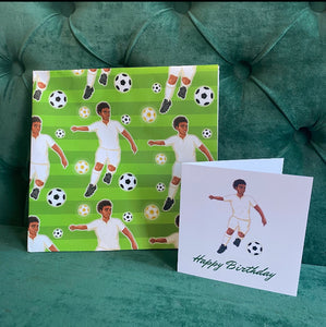 Footballer Gift Wrap & Tag Set